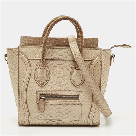 celine nano luggage beige